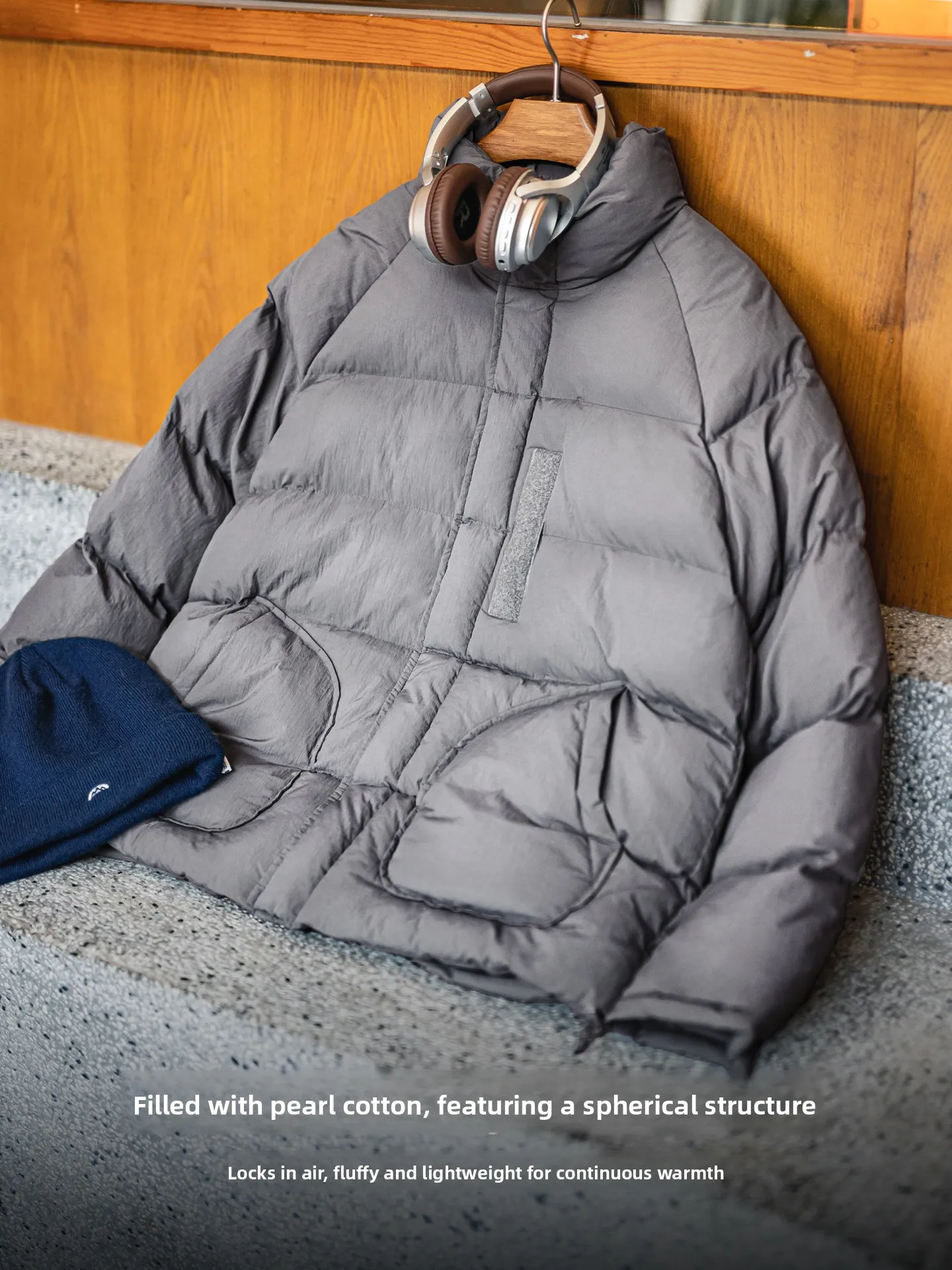 

Утепленная куртка Maden American Sport из нейлона и хлопка с воротником-стойкой и вставками на плечах, верхняя одежда