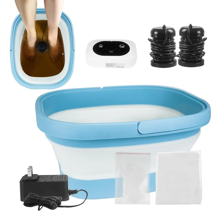 

Foot Bath Detox Machine, Ionic Foot Spa to Remove Toxins with 2 Arrays, 80 Disposable Foot Bath Liners, Detoxification Sea Salt,