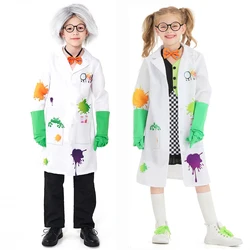 Umorden Child Kids Mad Crazy Scientist Costume Evil Doctor Cosplay for Boys Girls Lab Coat Outfit Size 2-12T Halloween