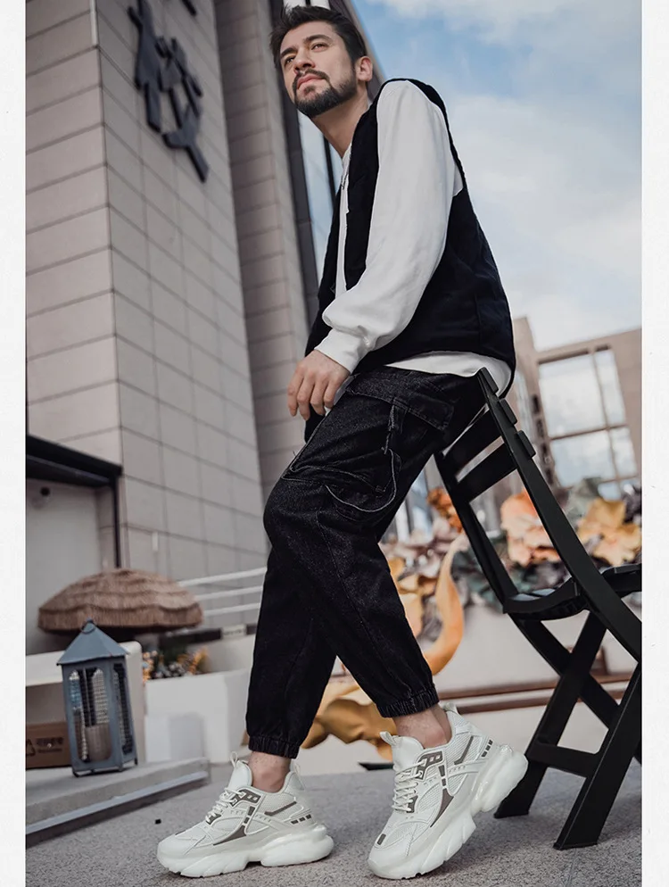 Herren-Freizeitschuhe mit atmungsaktivem Mesh-Design, dicker Sohle, Herren-Sportschuhe, trendige „Dad Shoes“ mit unsichtbarer Erhöhung um 6–10 cm. – Detail 5