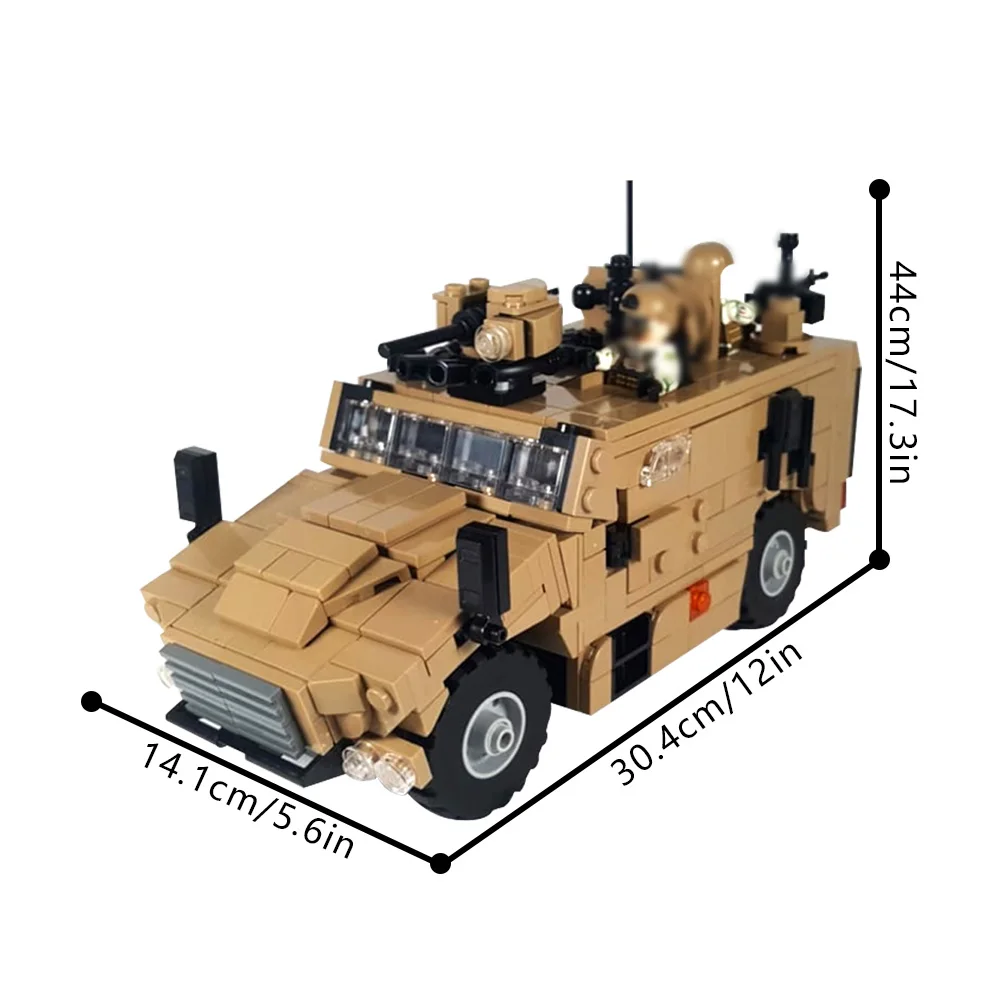 

MOC VBMR-L Serval Building Blocks Desert Tanks Combat Vehicle Bricks Assembled Toy Creativity for Kids Gift