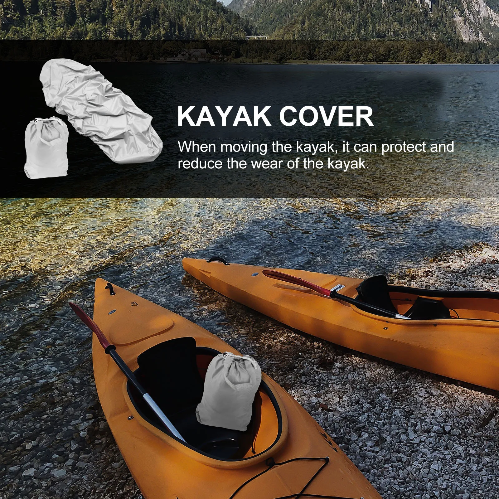 

Water Proof Waterproof Boat Cover Canoe 420d Oxford Cloth Painted Silver Gray Kayak