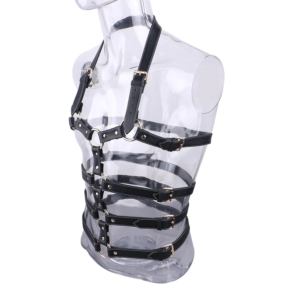GBAR أحزمة عبودية الجسم زوجين يمزح حزام يمكن ارتداؤها قابل للتعديل الجلود ملزمة تسخير BDSM الجنس لعب للنساء الرجال ألعاب اللعب