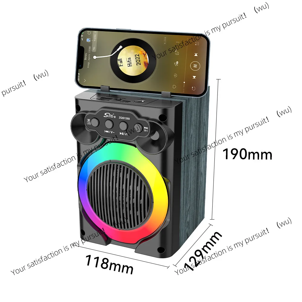 

ZQS1368 outdoor karaoke bluetooth speaker subwoofer with microphone TFFM FM