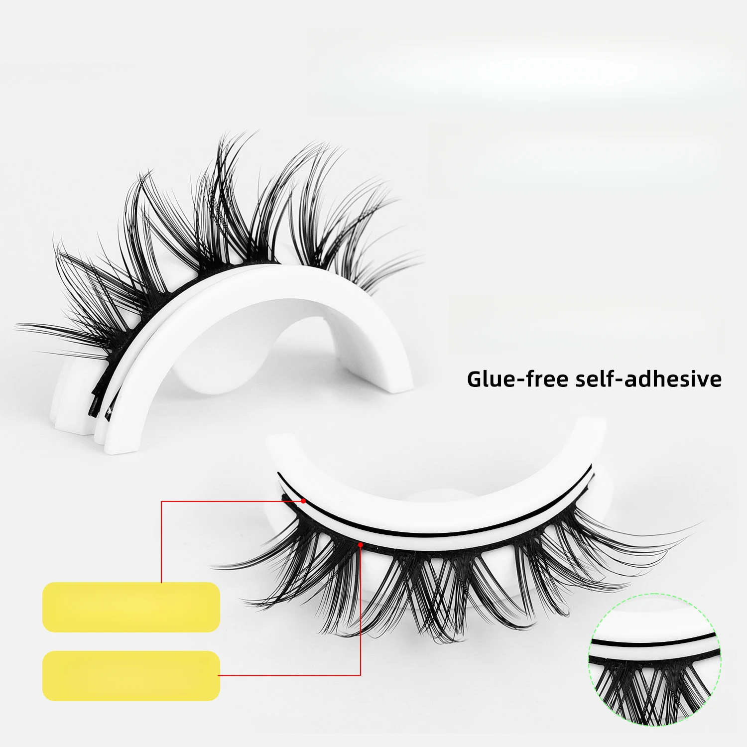 3D ミンク再利用可能な自己粘着つけまつげナチュラルカーリー厚いうっすらまつげ再利用可能なまつげエクステンション美容用品