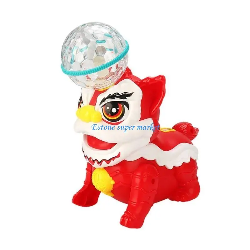 090B Electric Toy Vehicle Music Light Stunt Light up Lion Interactive Toy