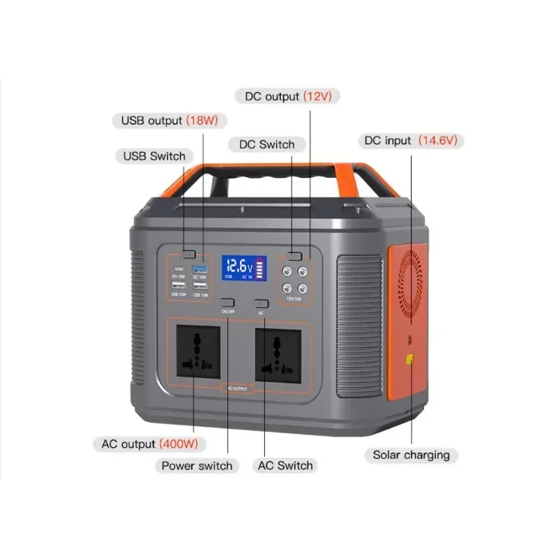 500W Portable Power Station 512Wh LifePo4 solar power generators 220V Outdoor Emergency Mobile Power Bank for Home Use Camping