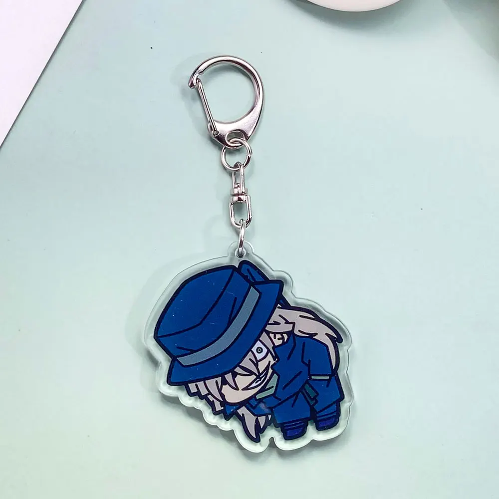 شخصيات أنيمي المحقق كونان الاكريليك سلسلة مفاتيح السيارة اكسسوارات حقيبة سحر لطيف على ظهره قلادة حلقة رئيسية هدايا للأصدقاء