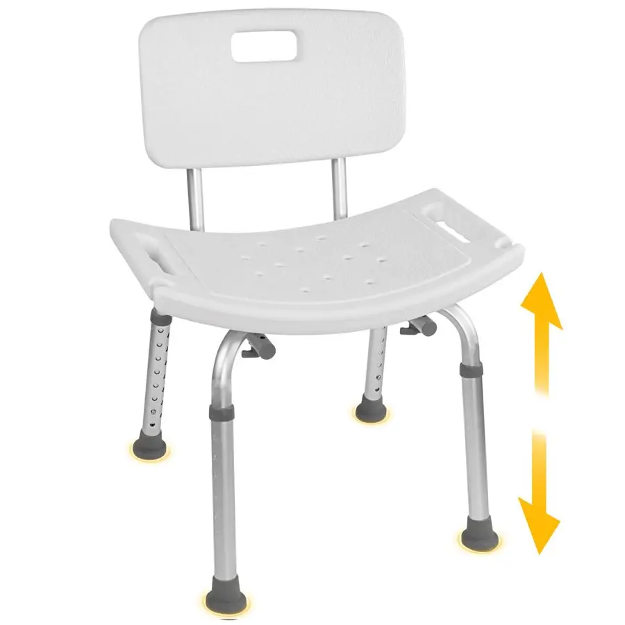 

FSA HSA Eligible, ToolFree Assembly Adjustable Shower Chair Spa Bathtub Seat Bench with Removable Back