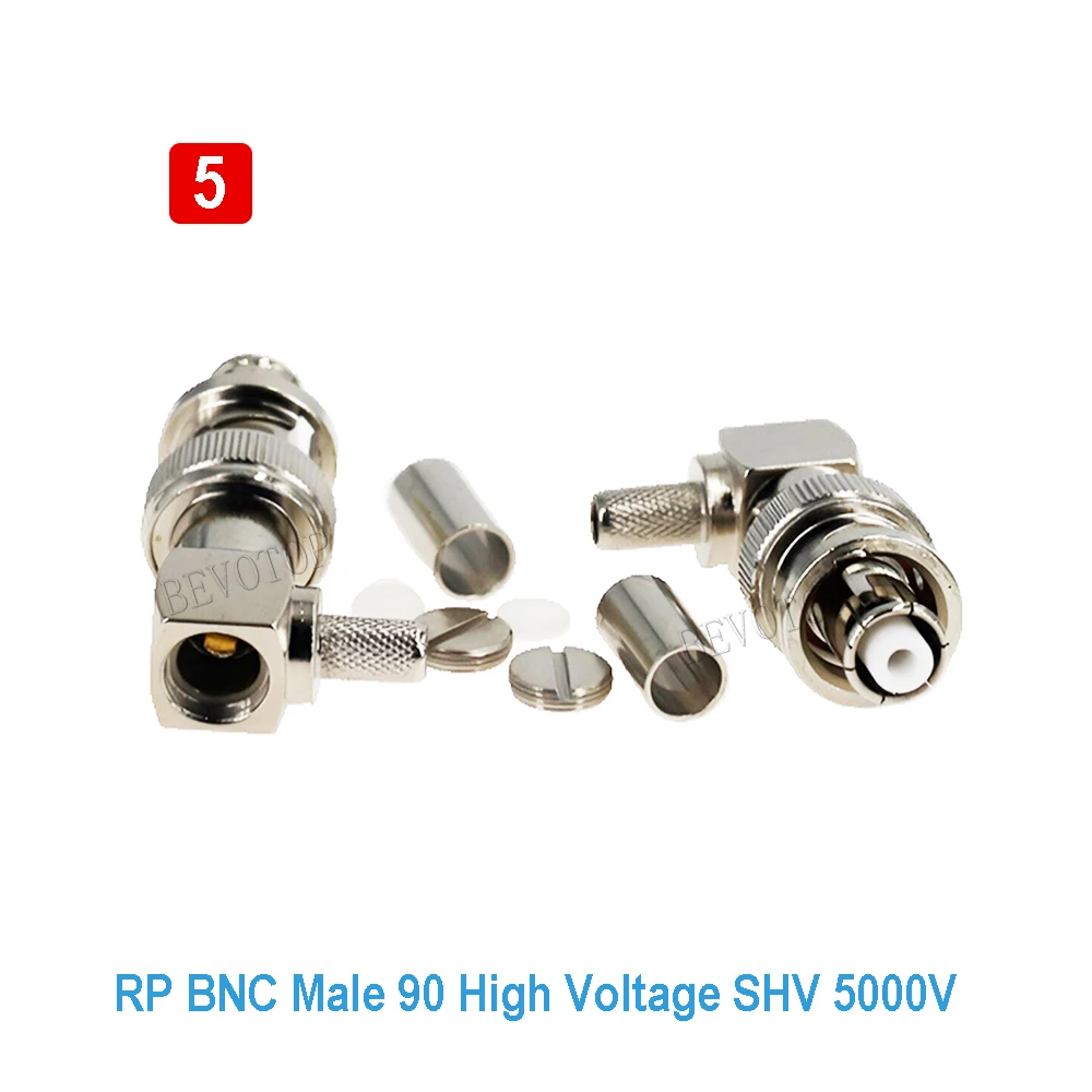 1PCS High Voltage 3000V/5000V SHV Connector RP-BNC Male/ Female High Quality RF Coaxial Connector for RG58 LMR195 RG223 Cable