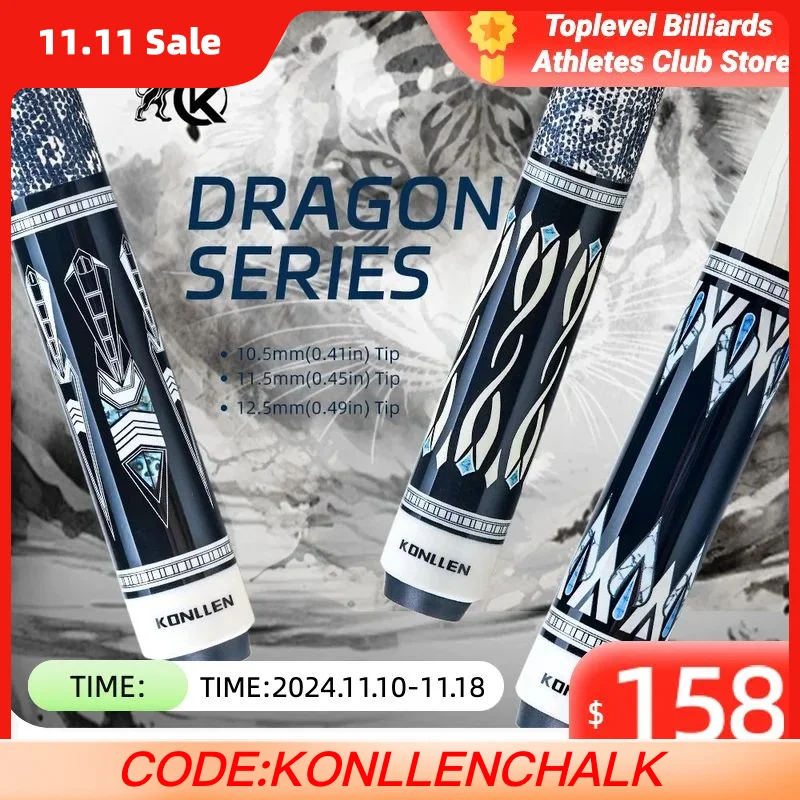 

KONLLEN Wild Dragon кий с кожаной ручкой и кленовым валом 3/8x8 штифтовый шарнирный комплект для бильярдного кия