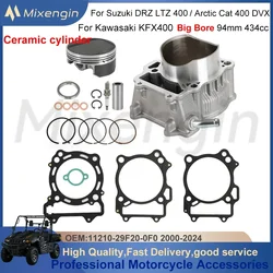 Big Bore 94mm 434cc ATV Engine Parts cylinder piston gasket kit for Suzuki LTZ400 11210-29F20-0F0 Kawasaki KFX400 Arctic Cat DVX