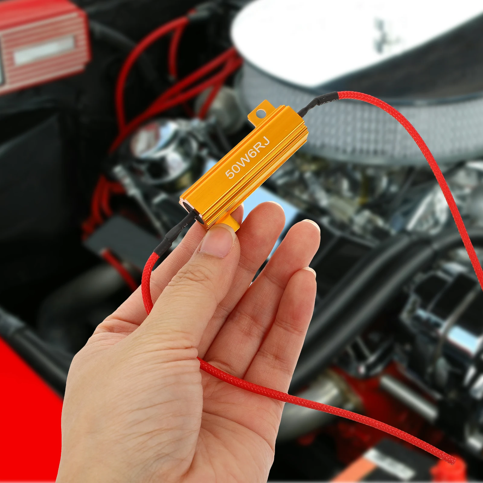 

High Power 50W 6-Ohm Aluminum Shell Resistors for LED Lights Turn Signal Automotive Load Resistor Car Circuit Protection