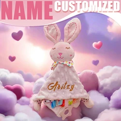 Personalizzazione del nome del bambino Coperta trapuntata Peluche ripiene Bambole per dormire appena nate Moda per bambini Giocattolo per il sonno Succhietto Placare Asciugamano Regalo