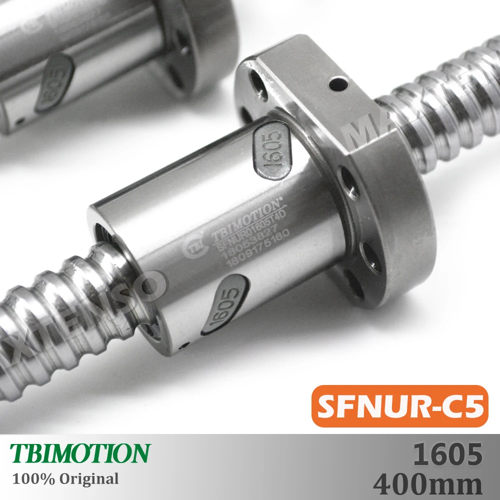 TBI Motion SFNU1605 C3 C5 Ground Ball Screw SFU1605 400mm Professional 5mm Lead Thread Shaft High Precision Flange CNC Parts R16