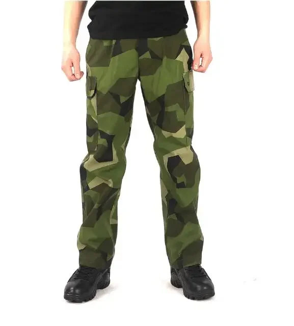 

Swedish Geometric Camouflage Pants Spring Men Trouser Army Green M90 Outdoor Tactical