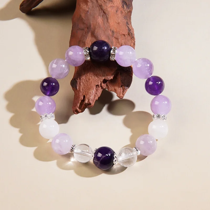 

Женский браслет из натурального аметиста, фиолетовый, экзаменационный браслет Success