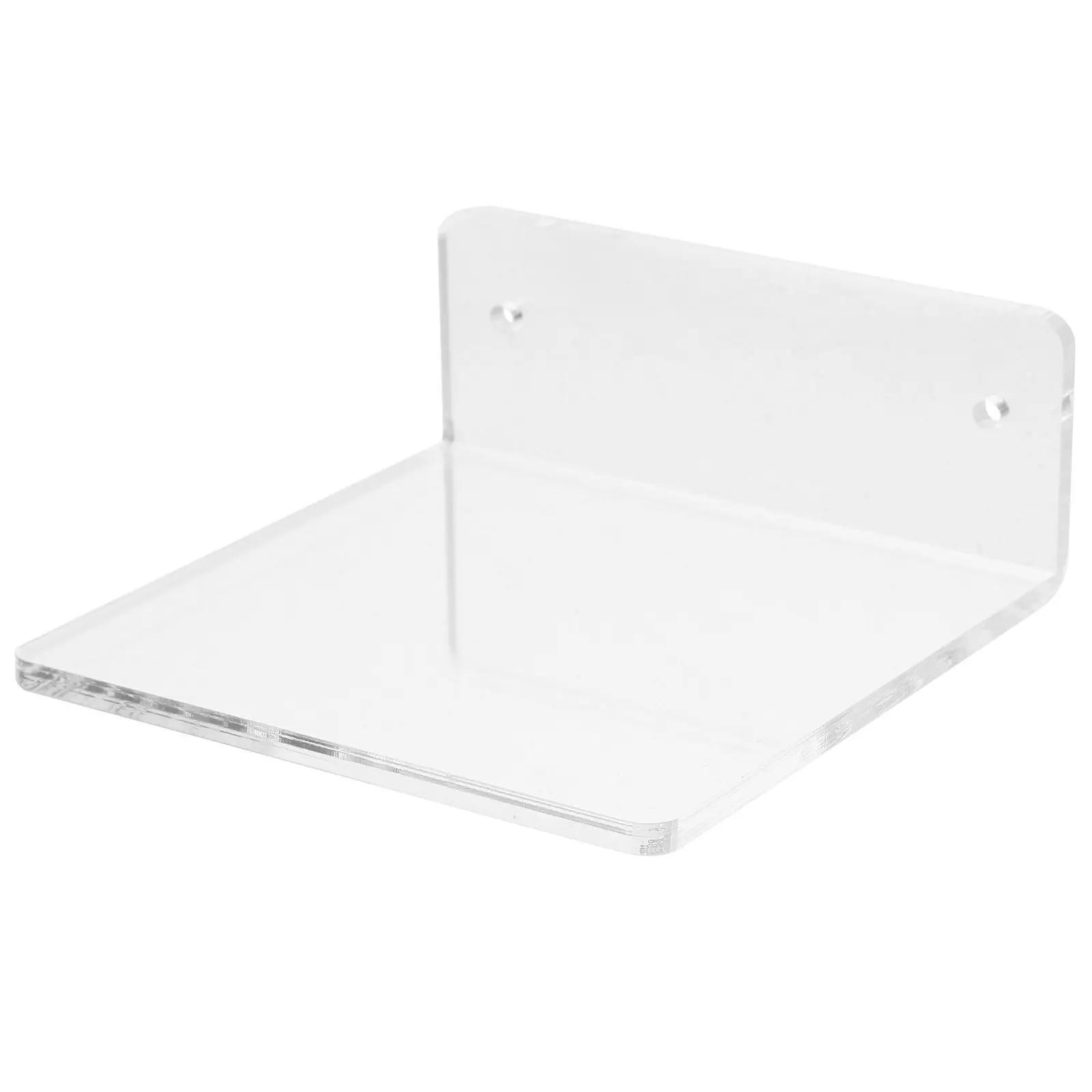 Acrylic Floating Storage Shelf Punch Free Bathroom Wall Rack Organizer for Toothbrush Cups Toothpaste Space Saving