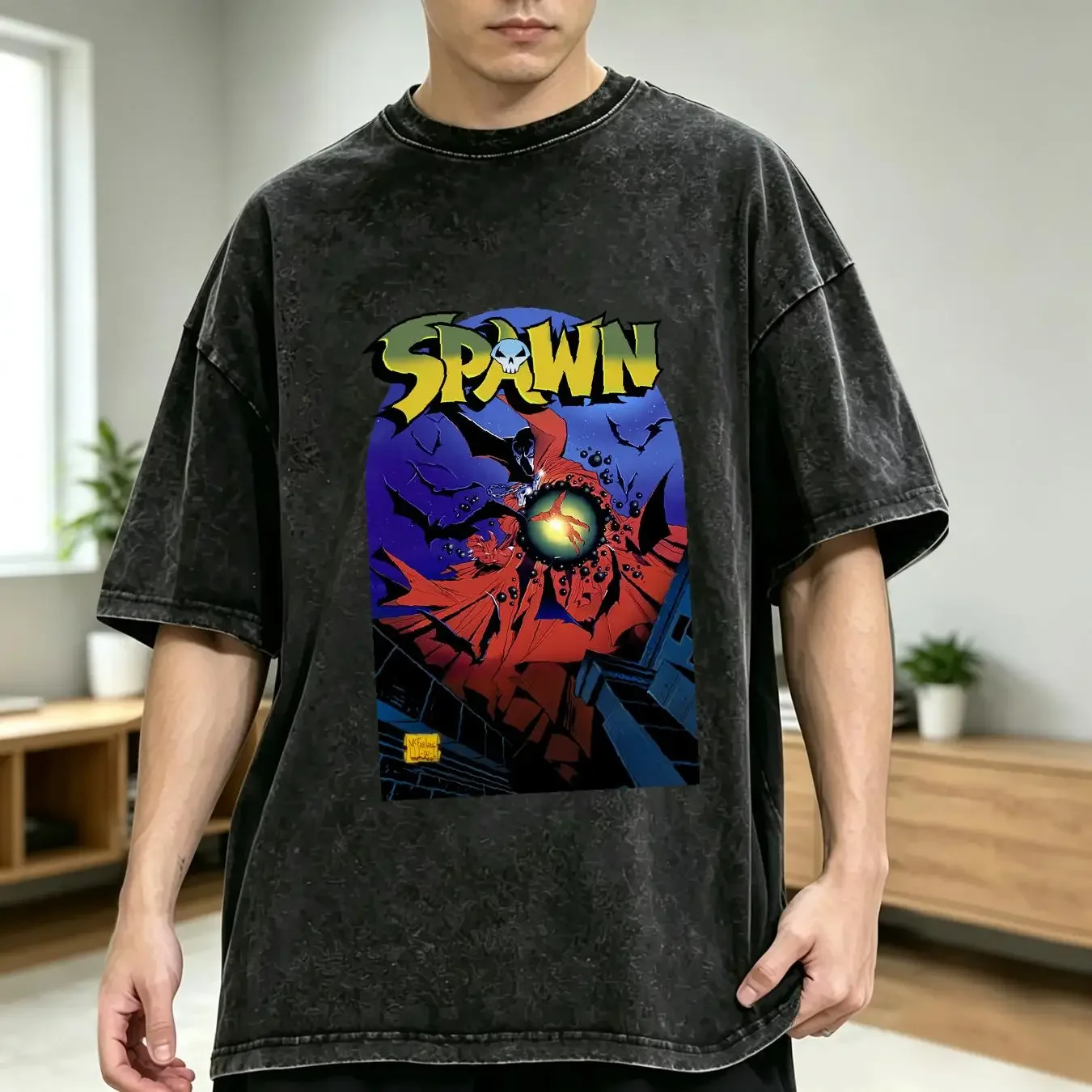 washed T Shirt Vintage 1993 Spawn Mens Large Best fruit of the loom tag RARE long or short sleeves vintage Washed Unisex Soft