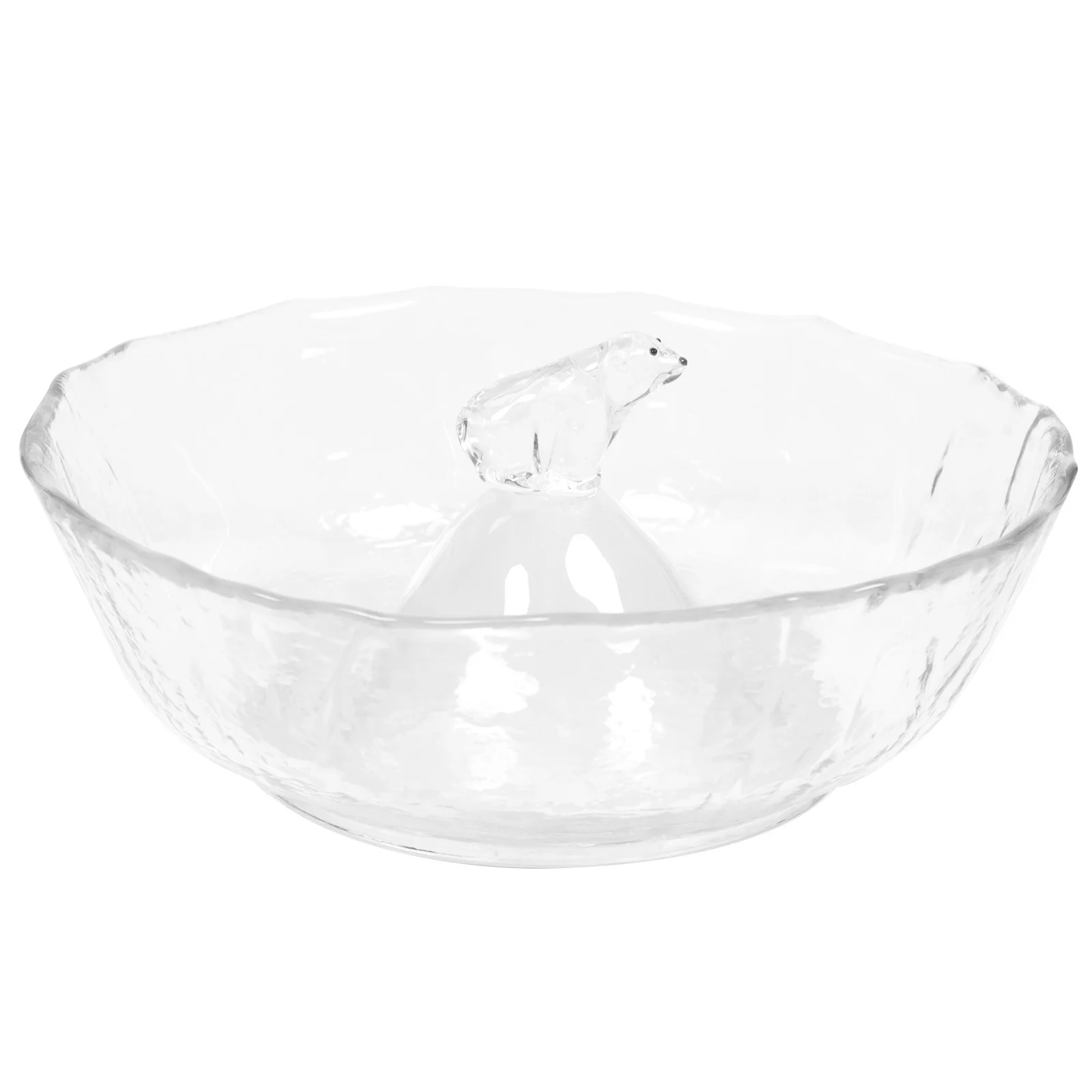 

1Pcs Polar Bear Iceberg Glass Salad Serving Bowl Stylish Food Storage Fruit Dessert Home Tableware Glass Bowl Kitchen Tableware