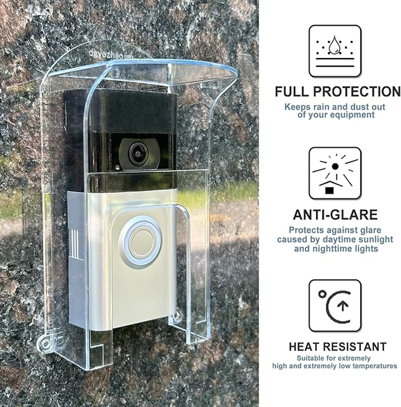 Transparent Plastic Doorbell Rain Cover Suitable For All Ring Models Doorbell Waterproof Protector Shield For Ring 1/2/3/4/2020/