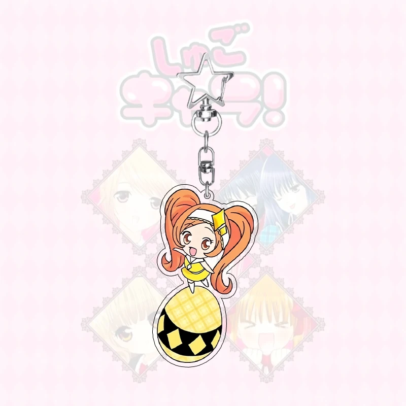 Kawaii Shugo Chara Anime Figuur Acryl Sleutelhanger Girly Hart Cartoon Leuke Hinamori Amu Ei Sleutelhanger Charm Studenten Geschenken Speelgoed