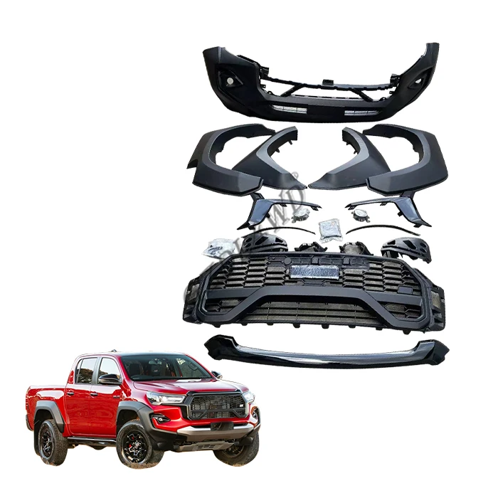 for China 4x4 Facelift Conversion Kits for Hilux Revo 2015-2022 Upgrade to GR Sport 2023 2024 Body Kit Bumper Lights