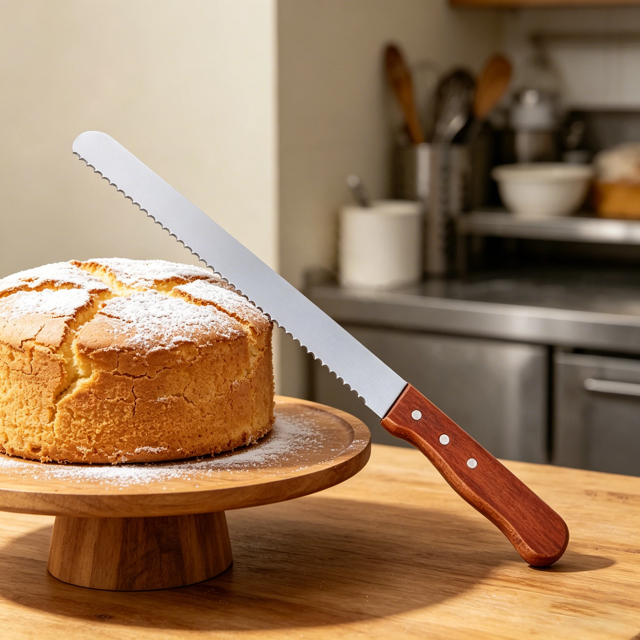 Multi Functional Stainless Steel Serrated 12 Inch Cake Knife For Baking Cakes Cutting Bread Toast And Sandwiches