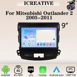 Car Radio Android for Mitsubishi Outlander XL 2 2005 - 2011 Multimedia Carplay 2din Stereo Autoaudio Headunit 9 Inch Navigation
