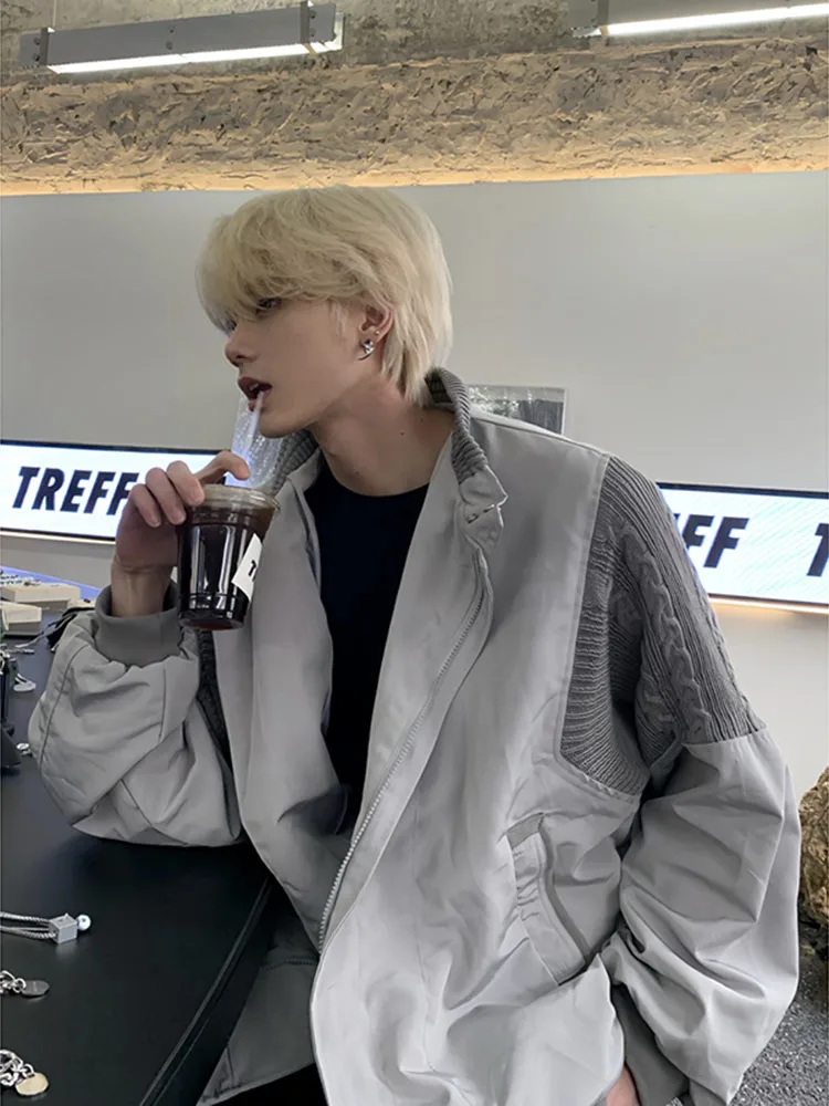 

Американская ретро-куртка в стиле пэчворк для мужчин, весенне-осенняя, в уличном стиле, с эффектом высокой визуальной привлекательности, простая, молодежная, трендовая