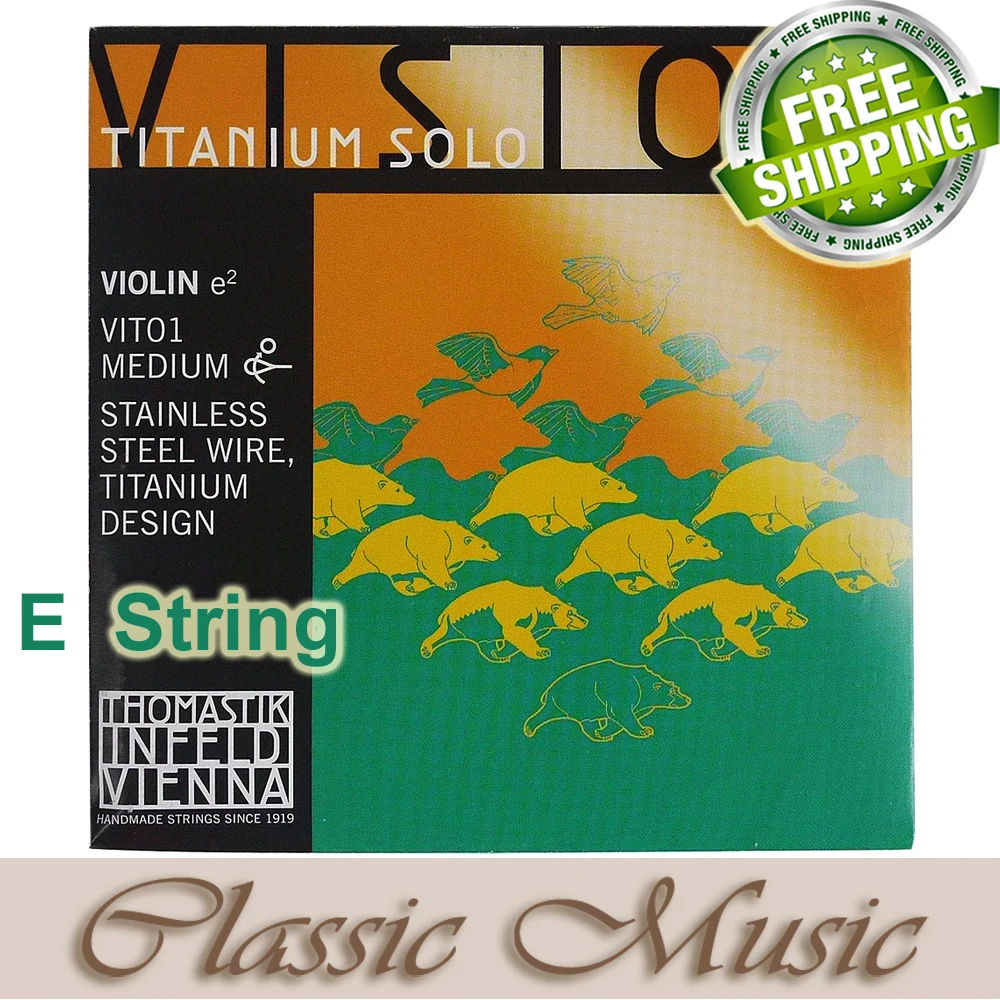 OriginalThomastik Vision Titanium Solo Violin Strings (VIT100),Full set ,Set 4/4 Medium. Made in Austria. free shipping,