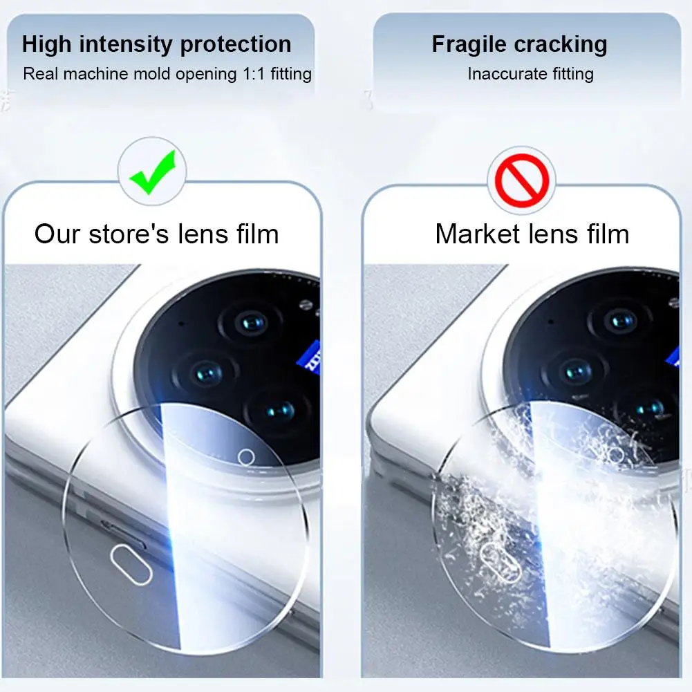 ฟิล์มใสสำหรับ Vivo X Fold3/พับ3 Pro ฟิล์มกระจกนิรภัยแบบบางพิเศษฝาครอบเลนส์ป้องกันฝาหลังกล้อง Fu Q1O7