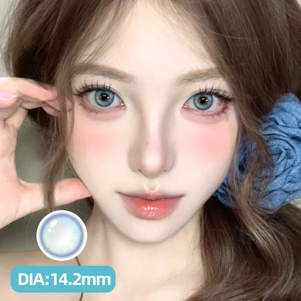 OVOLOOK-Silver Knight Contact Lenses for Eyes Gradient Contact Lenses Beauty Pupils Rainbow Colored Eye Lenses Optical Lens 2pcs