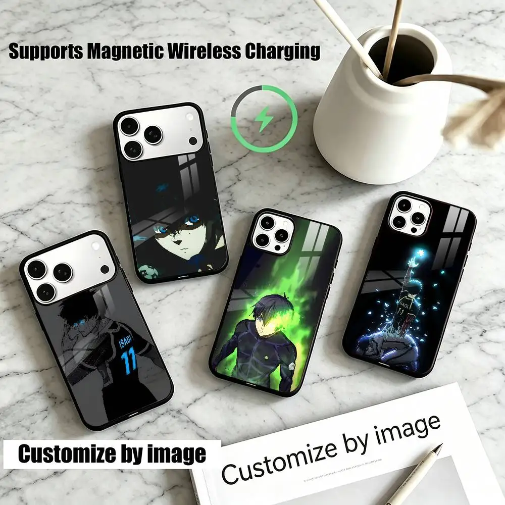 

Anime Lsagi Yoichi Blue L-Lock Phone Case For iPhone17,16,15,14,13,12,11 Plus,Pro Compatible with magnetic wireless charging