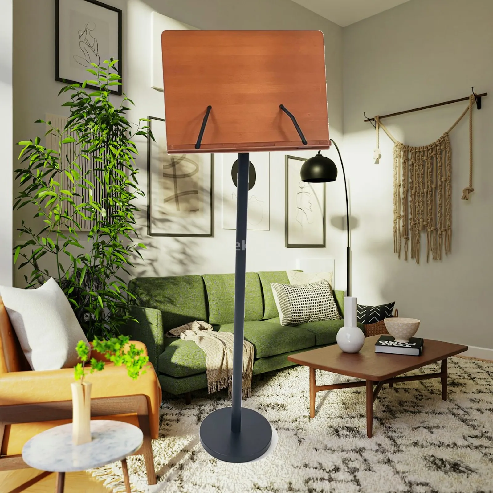 adjustable-floor-book-stand-bamboo-tray-metal-pole-for-heavy-textbooks-and-sheet-music-display