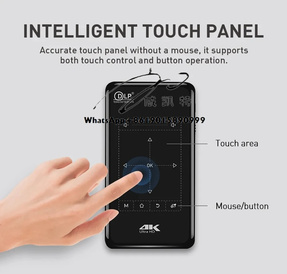 

P09II Mini Portable high definition 4K Android 9.0 WiFi BT Smart Projector