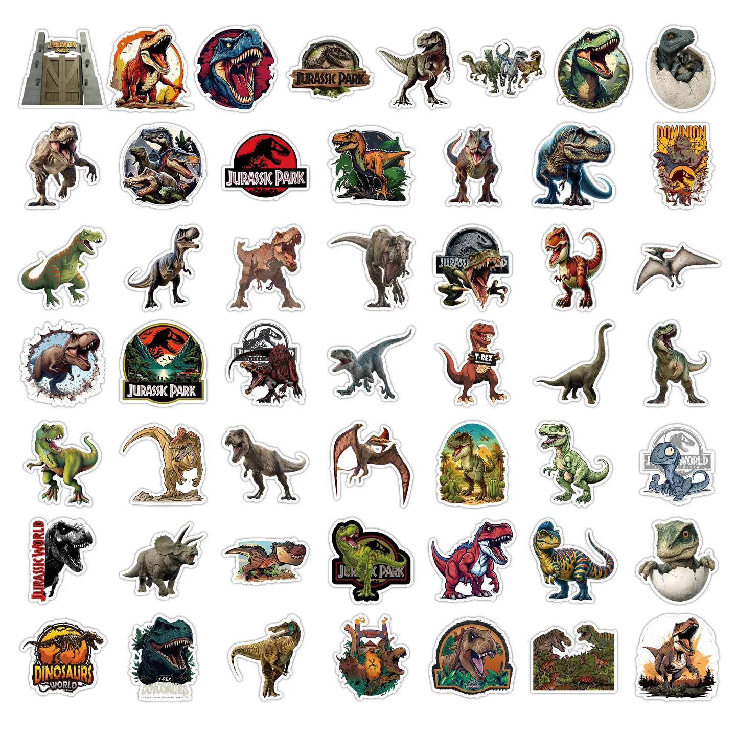 10/30/50 Uds. Pegatinas de dibujos animados de Parque de dinosaurios, calcomanía de animales, decoración DIY, maleta, álbum de recortes, teléfono, portátil, papelería