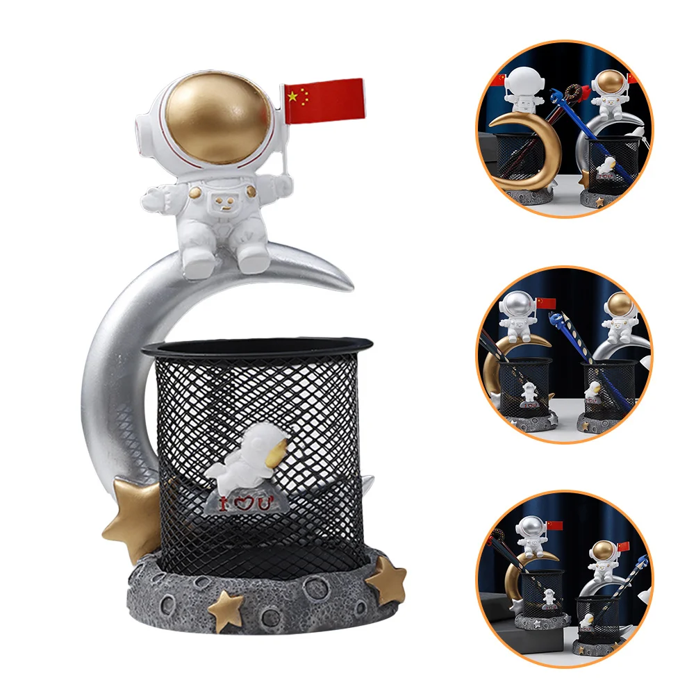 

Astronaut Resin Pen Holder Desktop Pencil Organizer for Office Study Tabletop Pen Container Pencil Organizer Astronaut Decor