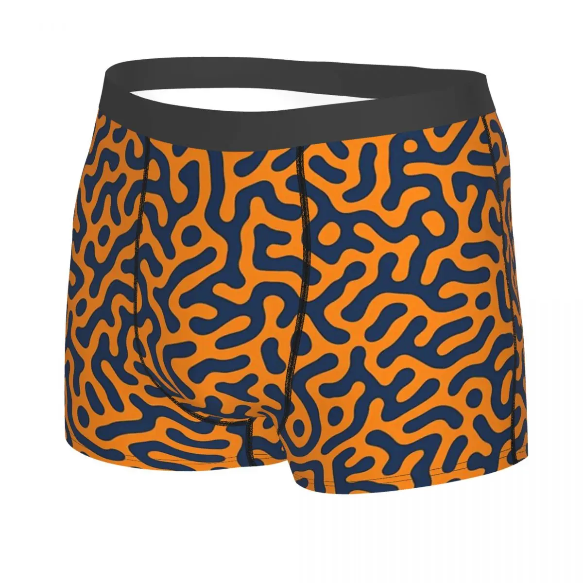 Organic Turing Pattern Orange Blue Men Boxer Briefs Underpants Camouflage Camo Highly Breathable Sexy Shorts Gift Idea