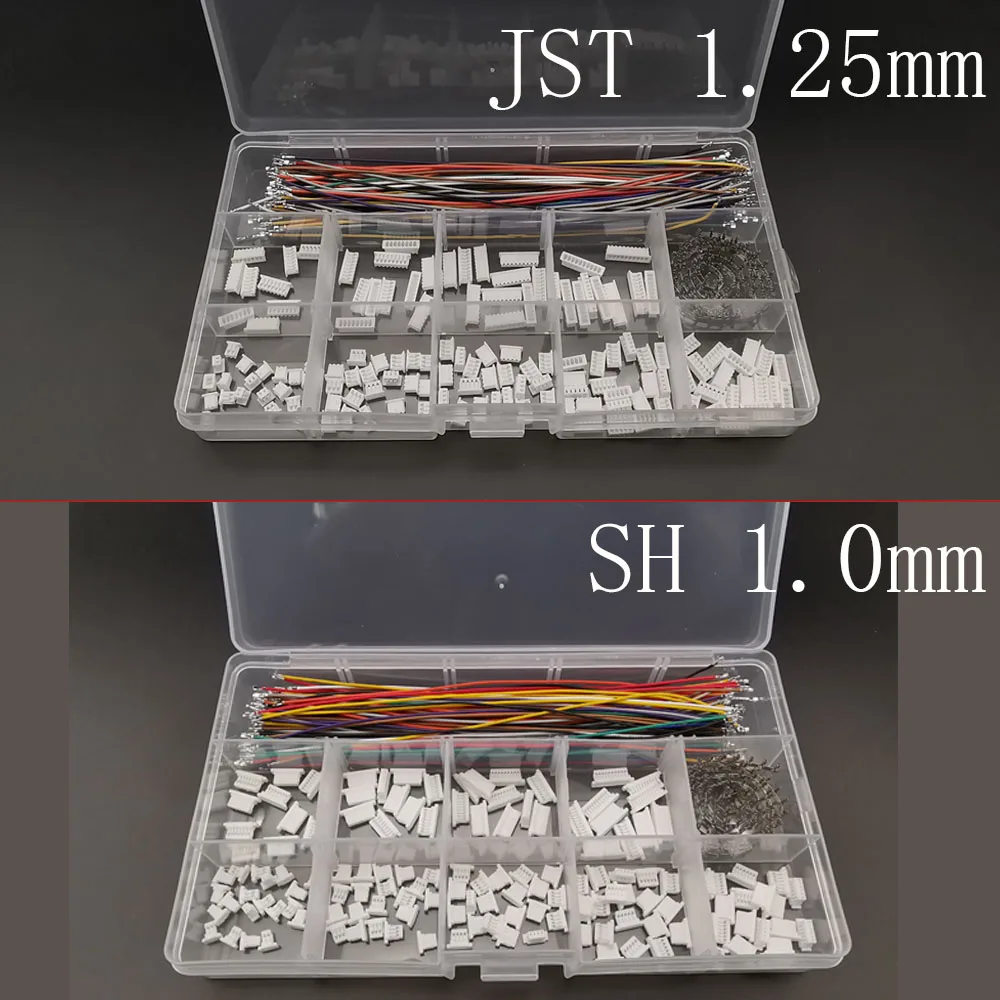 SH 1.0mm / JST 1.25mm Female Socket Connector Kit SH 1.0 / JST 1.25 Housing 2/3/4/5/6/7/8/9/10Pin with Terminal Pre-Crimped Wire