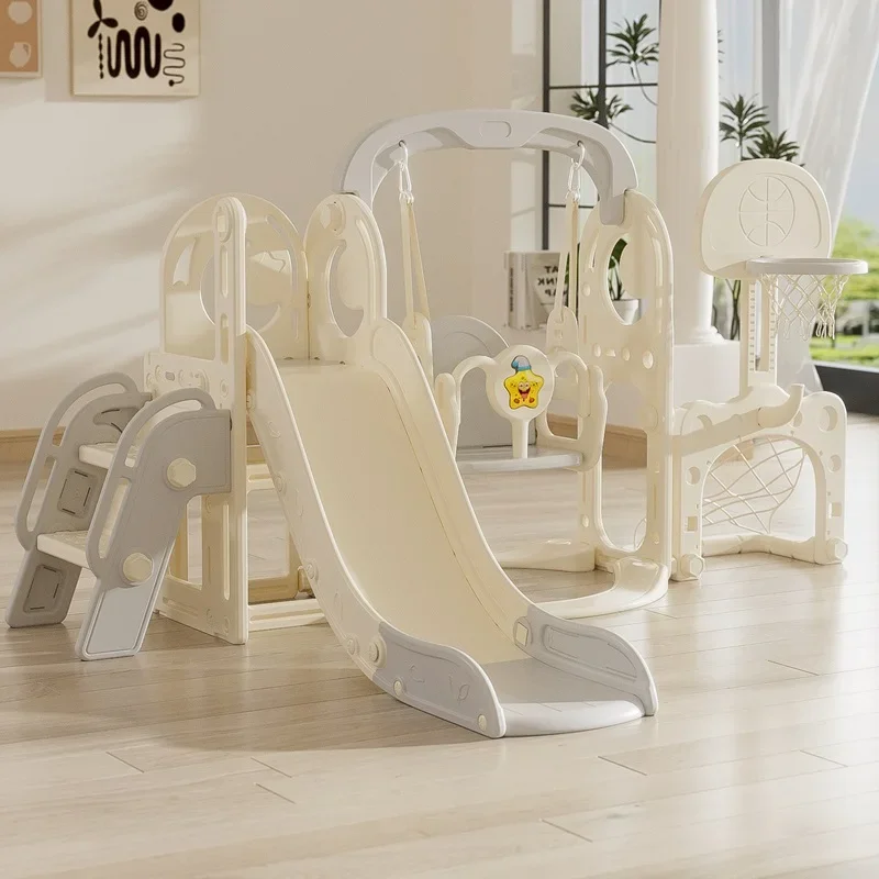 

Toys Multiple Ways Play Play House Playroom Children's Playground Indoor Equipment Plastic Set Swing and Slides for Kids