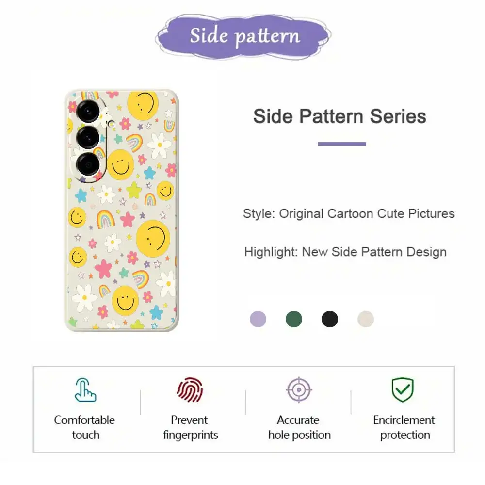Floral Pattern Phone Case For Samsung Galaxy S25 S24 S23 S22 S21 S20 Ultra Plus S10Plus S24FE S23FE S22FE S21FE S20FE Soft Cover