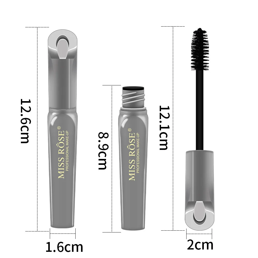 MISS ROSE Plumping Brush Head Natural Curling Black 4D Mascara Make-up Enlarge Eye Thicker Curled Longer Lashes Mascara Cosmetic