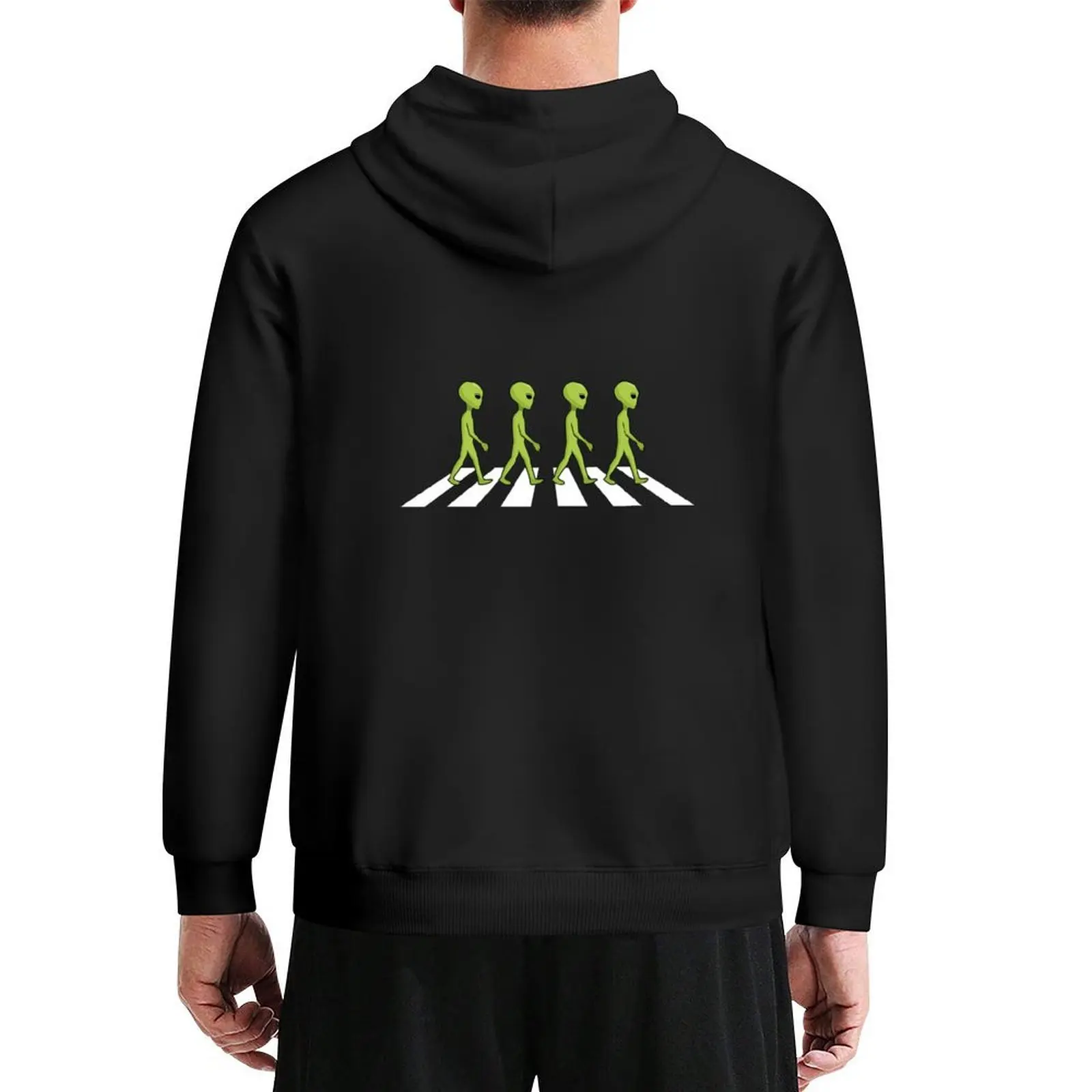

Aliens walking across street or road Hoodie autumn men clothing anime clothing men's coat graphic hoodies