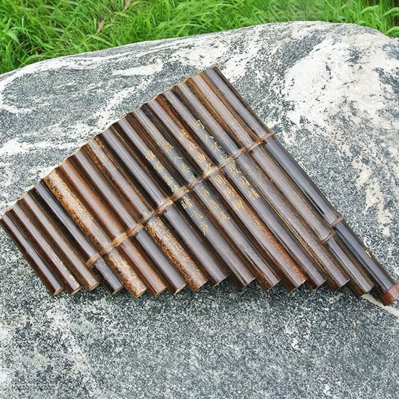 Portable Pan Pipes Handmade Purple Bamboo Pan Flute Beginner Professional C/F/G Key Panpipe 16/22/25 Pipe Performance Panpipes