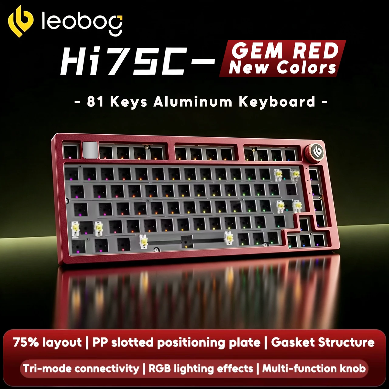 Leobog Hi75C Gaming Aluminum Wireless Mechanical Keyboard Kit Hi75 Hi75C Pro 81Keys Bluetooth 2.4G Wired Hotswap Gamer Keyboard image 3