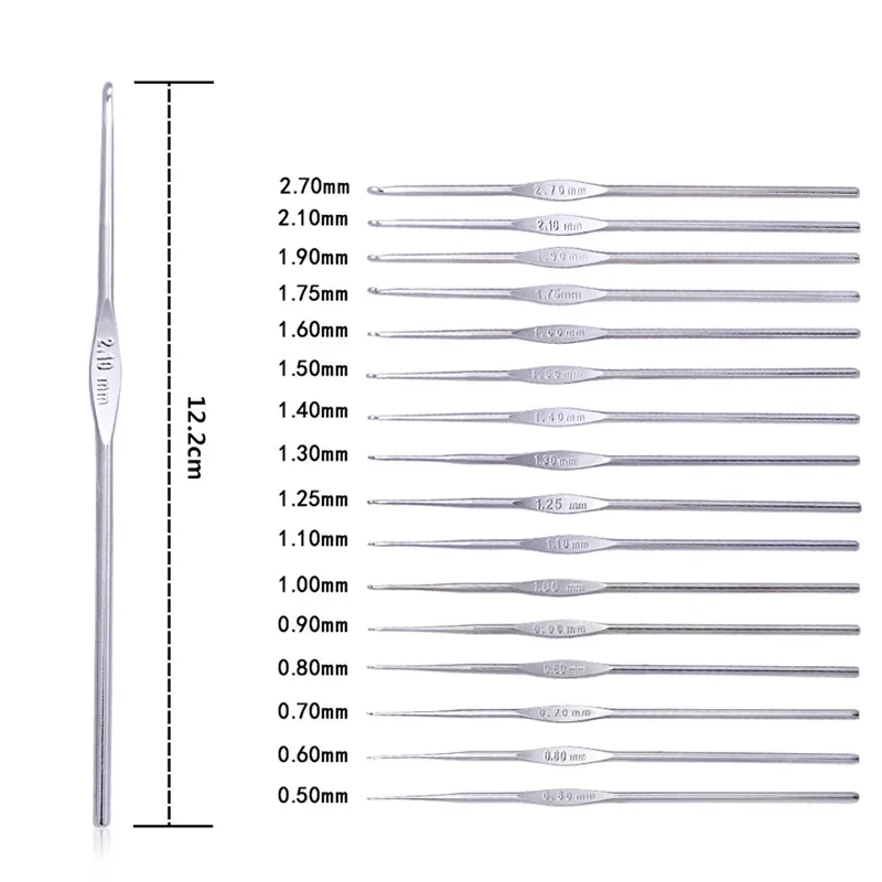 1pcs 0.5~2.1mm crochet hook for knitting embroidery Tool DIY handmade needlework