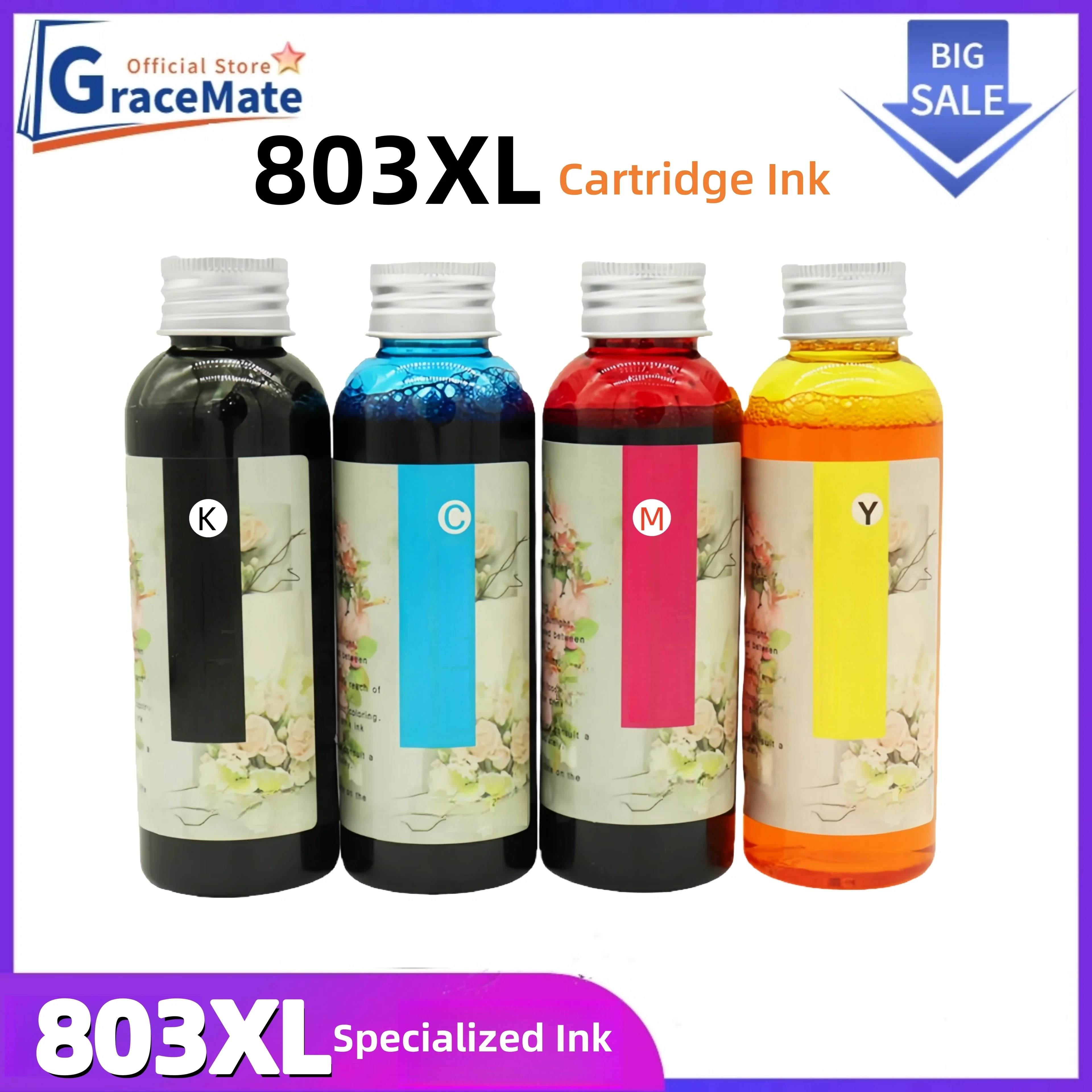 GraceMate 803XL Specialized Ink All Machine for HP Deskjet 1112 2132 1111 2131 Officejet 3830 4650 4652 Printer