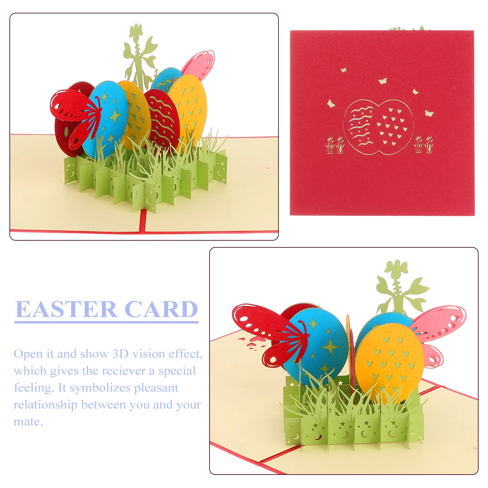 

Красочная креативная 3D-открытка на Пасху, ажурная бумажная открытка, поздравительная открытка для праздника, подарок, товары для вечеринок, рождественская открытка