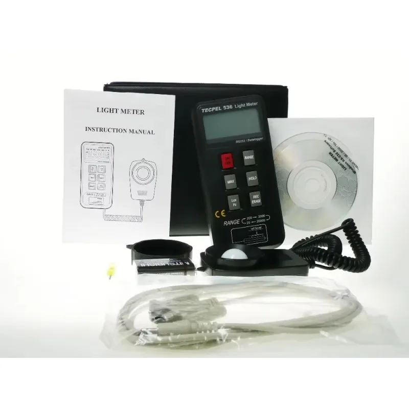 esclusivo registratore dati con misuratore di luce digitale TECPEL DLM-536 (Lux / candele tattili)